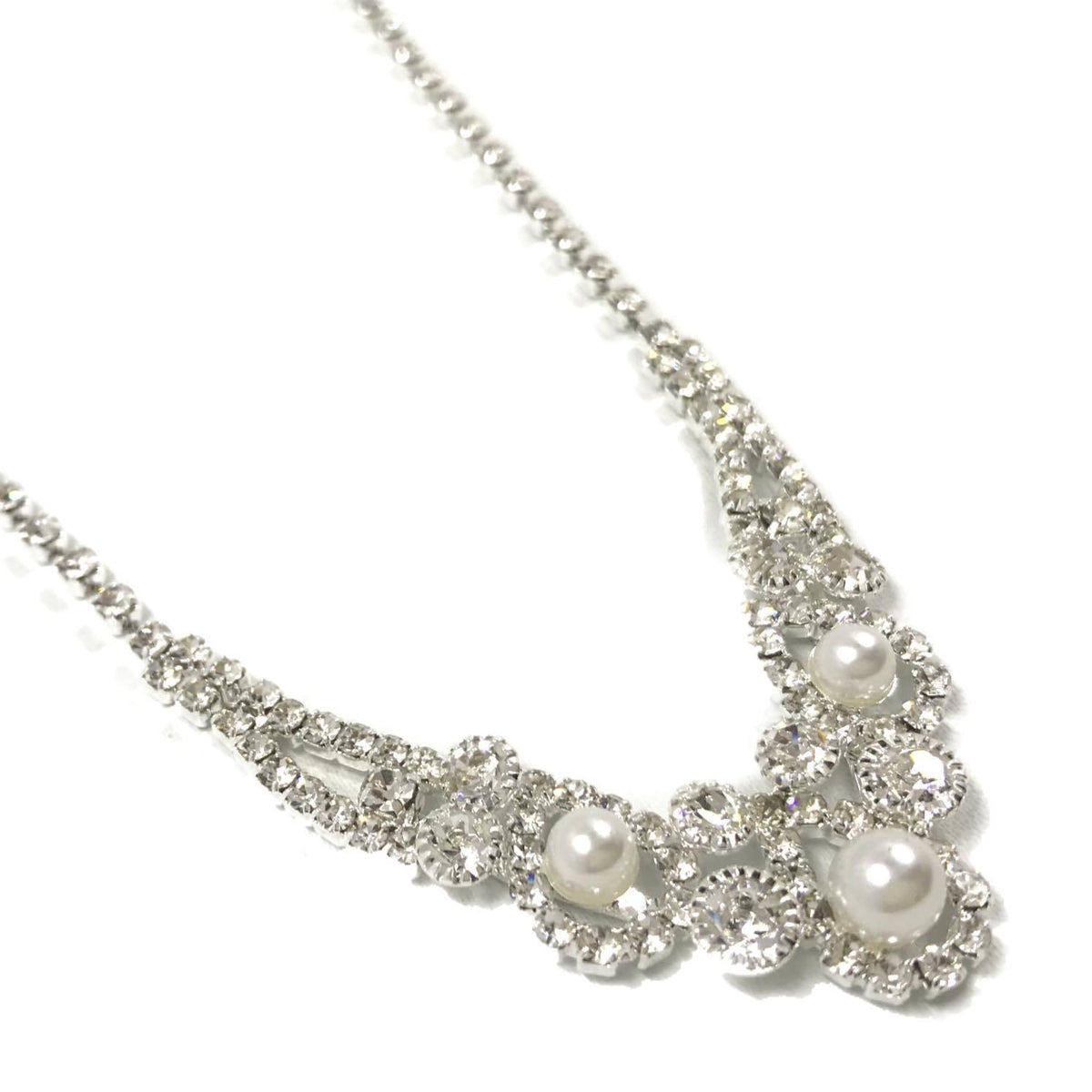 Rhinestone necklace, Beautiful Pearls (available in two colors)