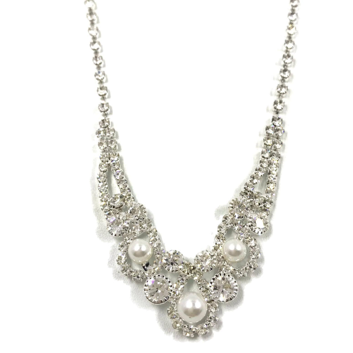 Rhinestone necklace, Beautiful Pearls (available in two colors)
