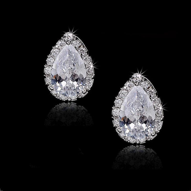 Crystal earrings, ATHENA BRIDAL JEWELERY|Dainty Teardop