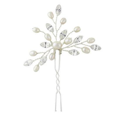 Hairpin, ATHENA BRIDAL|Silver Hairpin with Freshwater Pearls