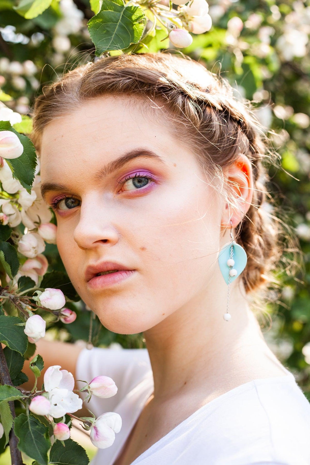LEMPI earrings, Kalla (winter blue festive model)