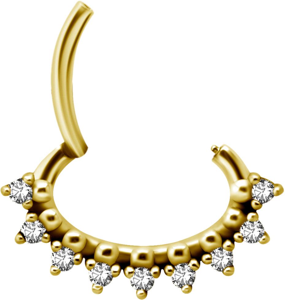 PREMIUM COLLECTION|Stone gold septum & daith clicker