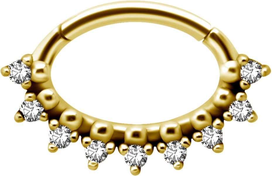 PREMIUM COLLECTION|Stone gold septum & daith clicker