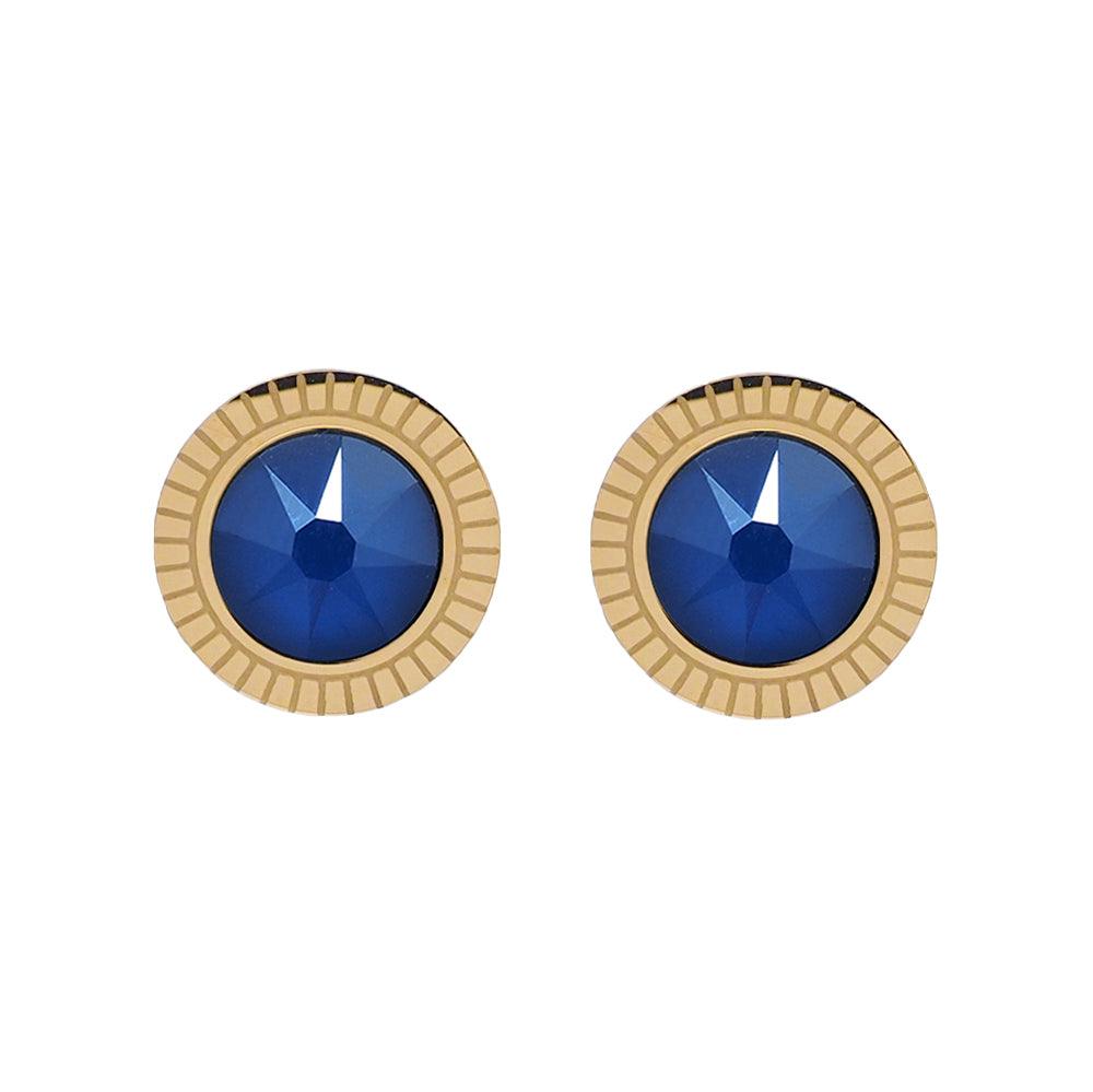 Earrings, BOHM PARIS|Boucles D'oreilles Miel avec Cristal Royal Blue