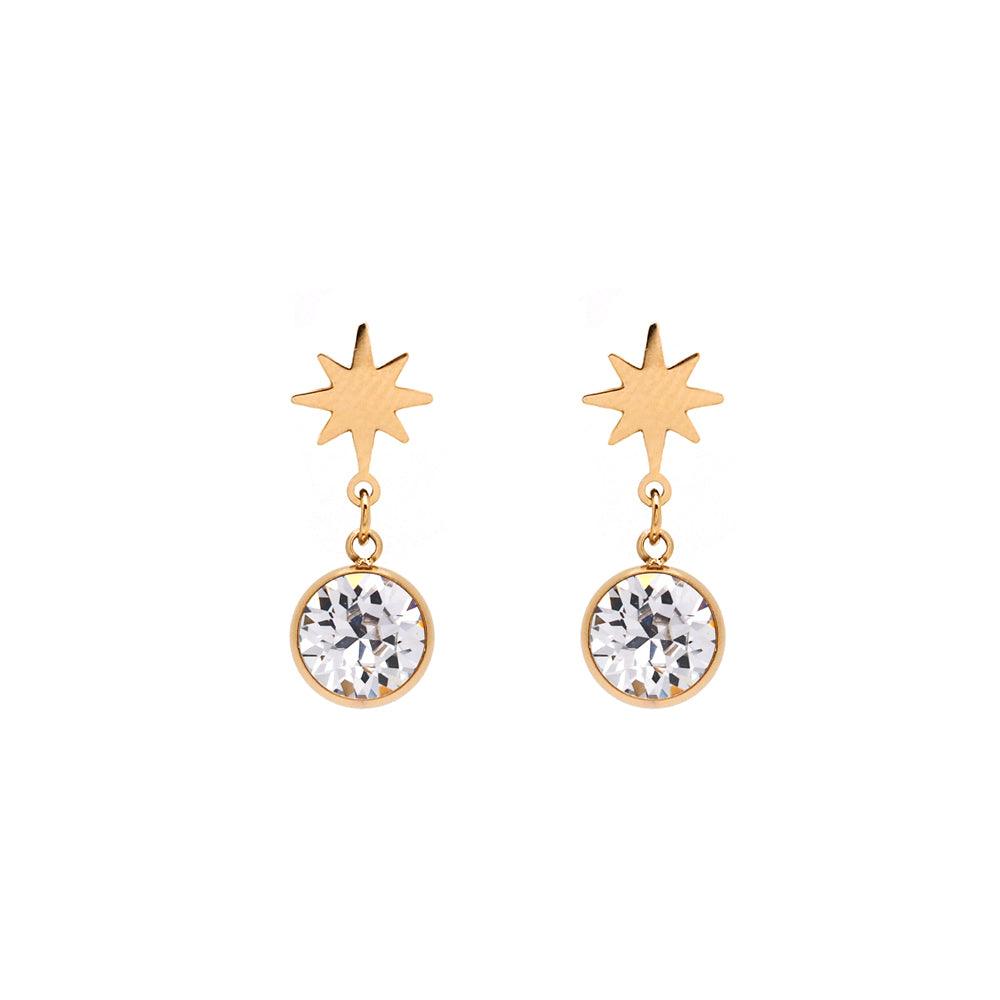 Earrings, BOHM PARIS|Boucles Étoile avec Cristal clair