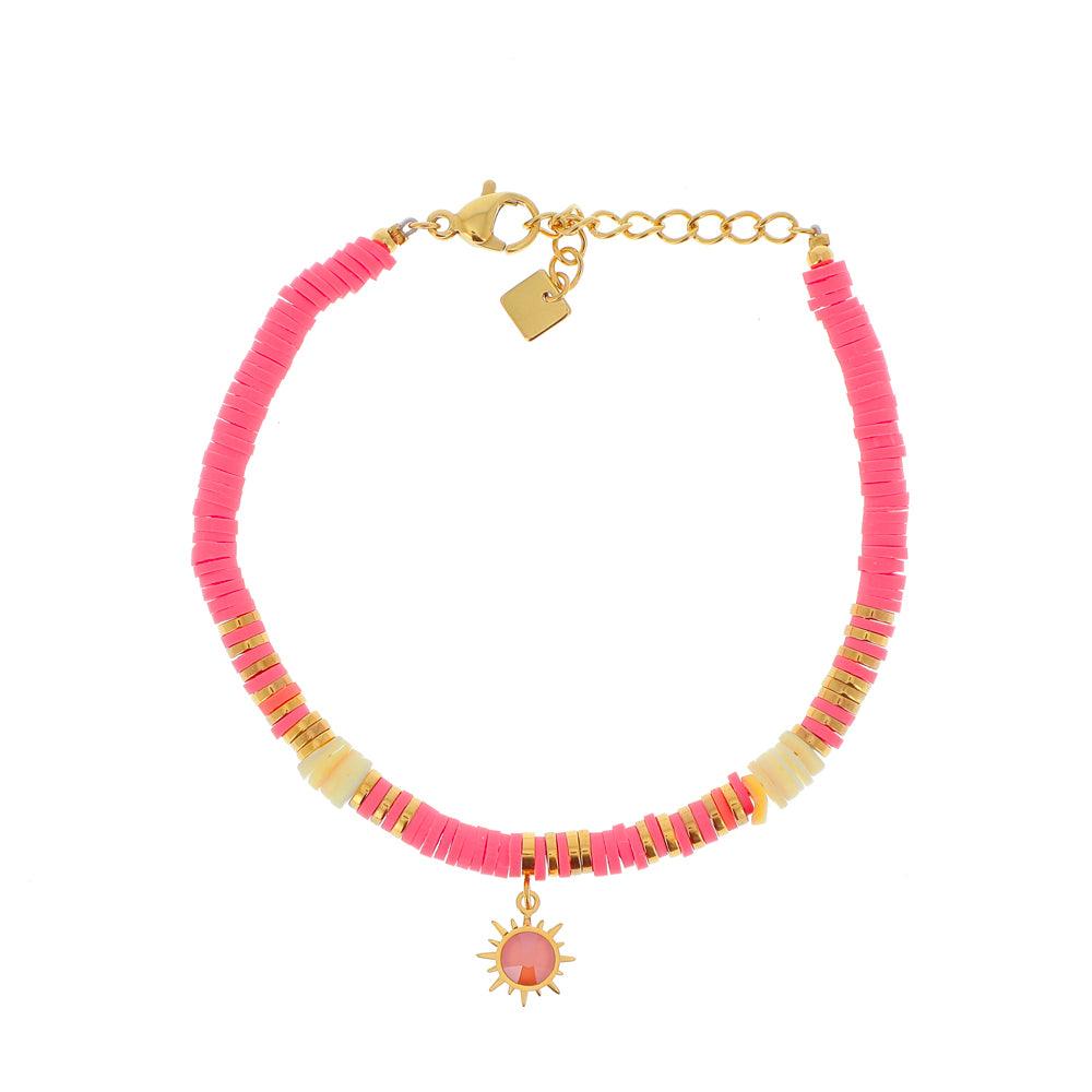 Bracelet, BOHM PARIS|Bracelet Surf avec Cristal pink