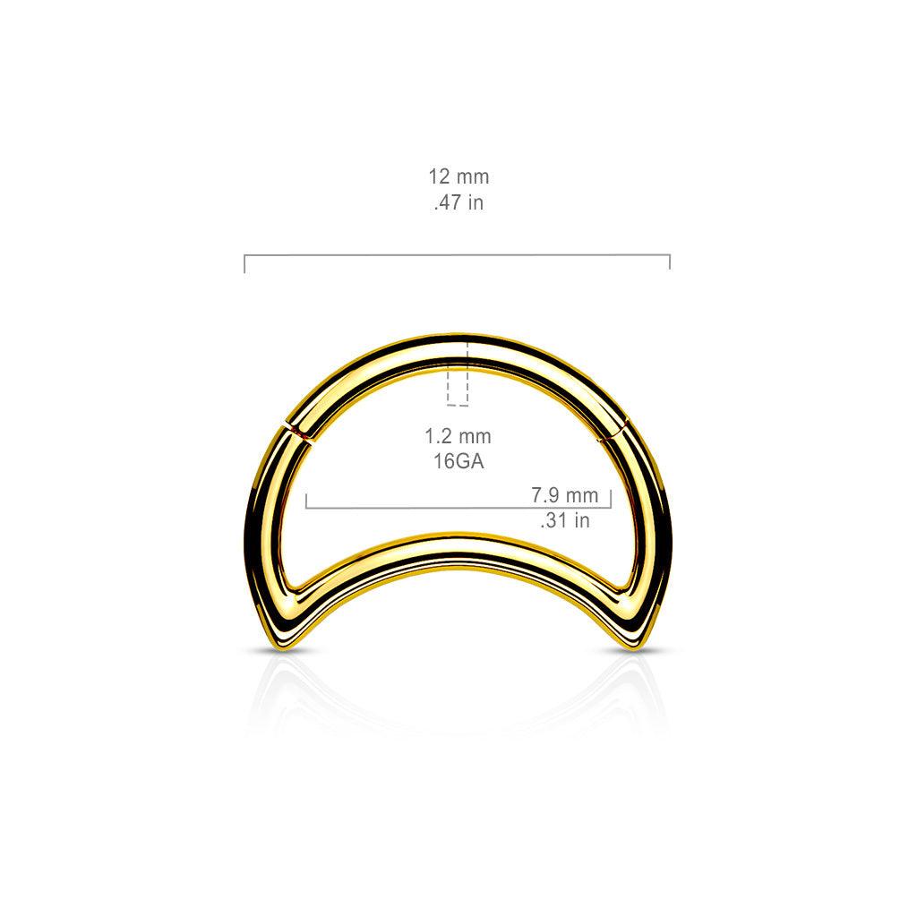 Piercing ring, Surgical Steel Crescent Moon