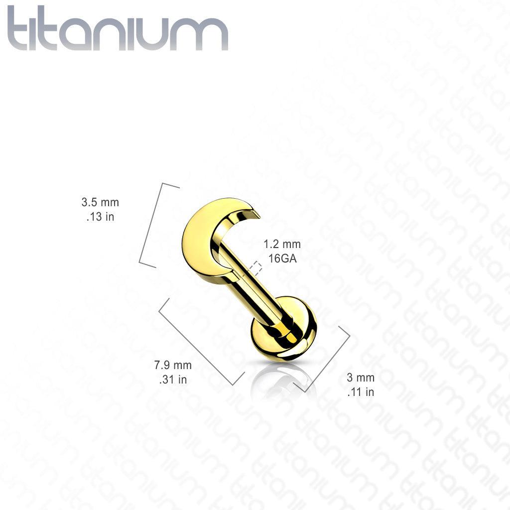 Cartilage jewelry/tragus jewelry, Implant Grade Titanium Mini Crescent Moon