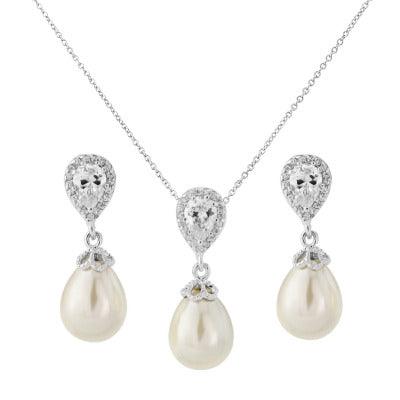Crystal necklace, ATHENA BRIDAL|Precious Pearl Necklace Set