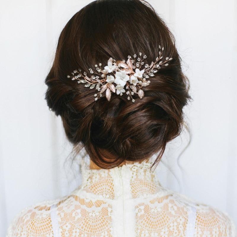 Hairpiece, ATHENA BRIDAL|Blooming Jasmin Headpiece - Luxe Hair Comb