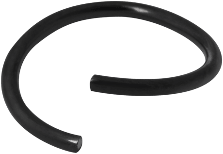 Lävistysrengas 1mm, Essential Flex – bendable-rengas kirurginteräksestä (musta)