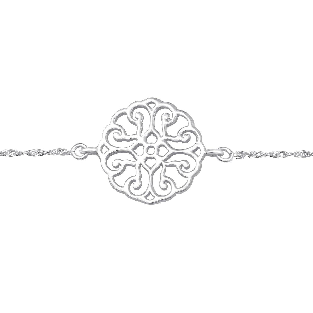Hopeinen rannekoru, Elegant Lace -pitsikuvioinen rannekoru