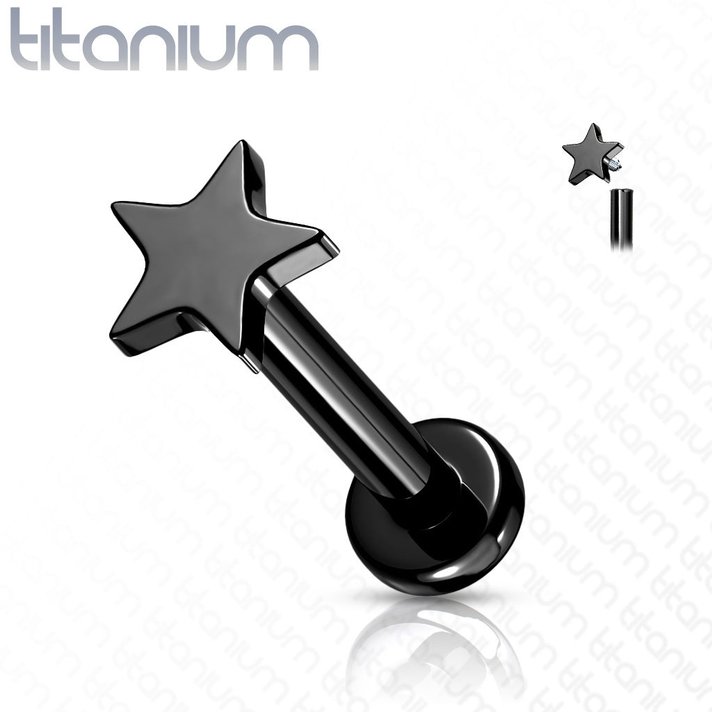 Rustokoru/traguskoru, Implant Grade Titanium Mini Black Star