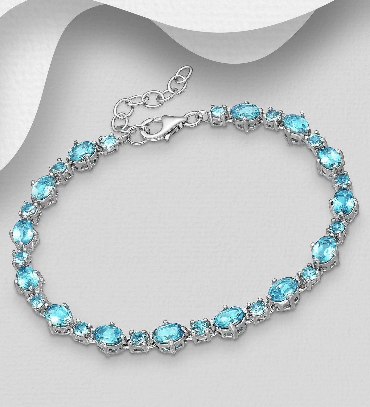 Hopearannekoru, PREMIUM COLLECTION|La Preciada Blue Topaz Bracelet