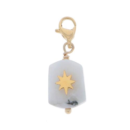 Mascot/pendant, BOHM PARIS|Lockie Charm Majestic -agate blanche