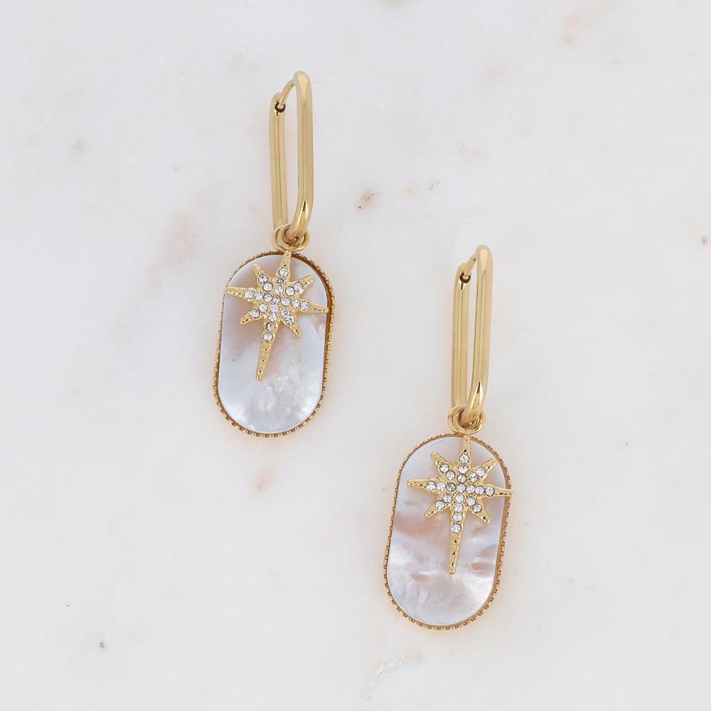 Korvakorut, BOHM PARIS|Boucles Jolline -nacre blanche