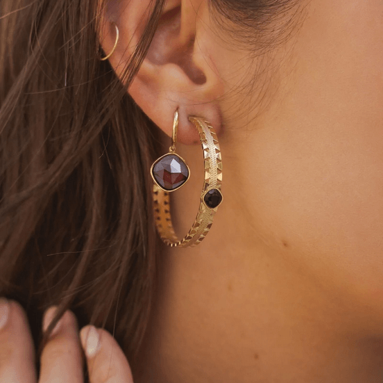 Earrings, BOHM PARIS|Boucles Léa -oeil de Tigre