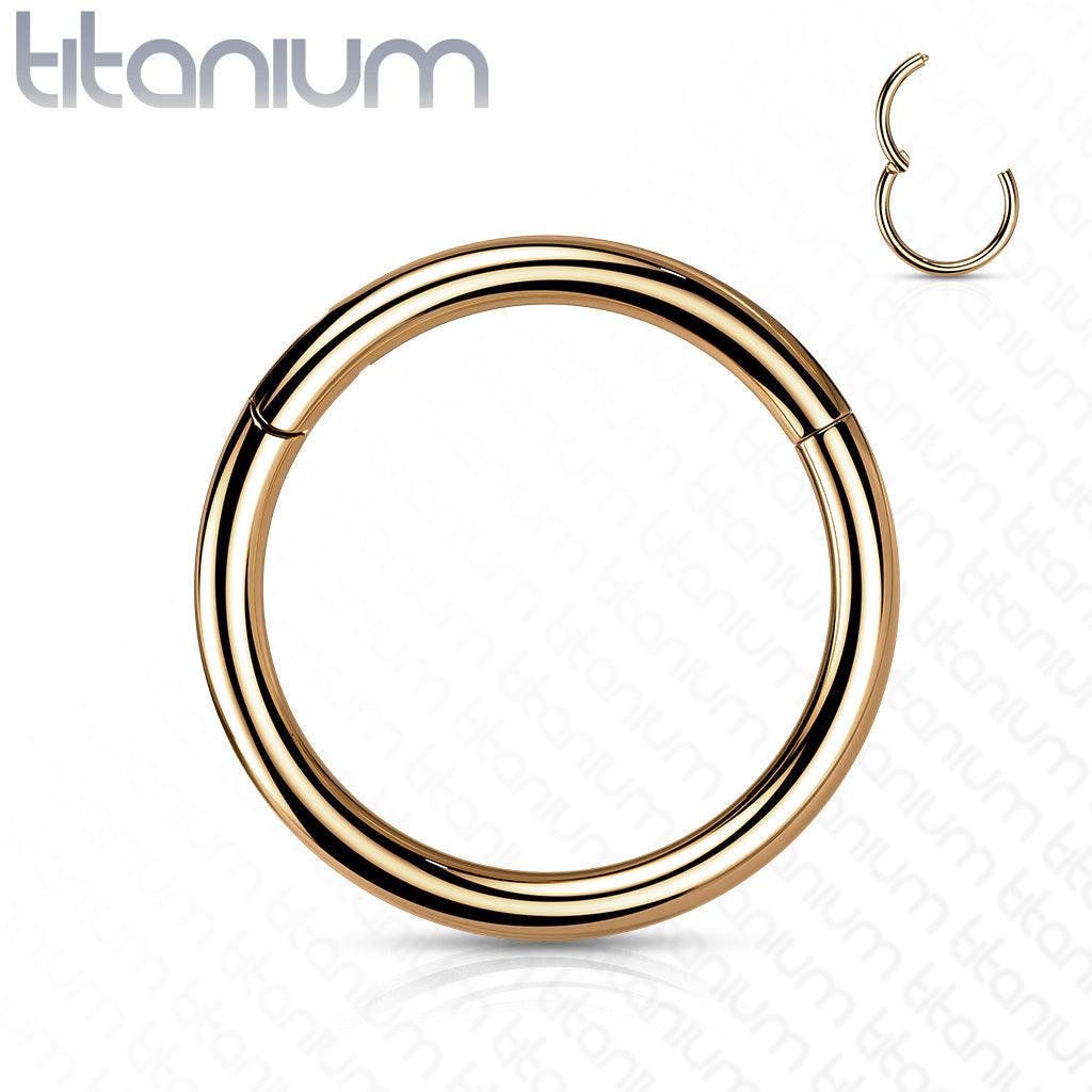 Lävistysrengas, Implant Grade Titanium Hinged Ring in Rosegold