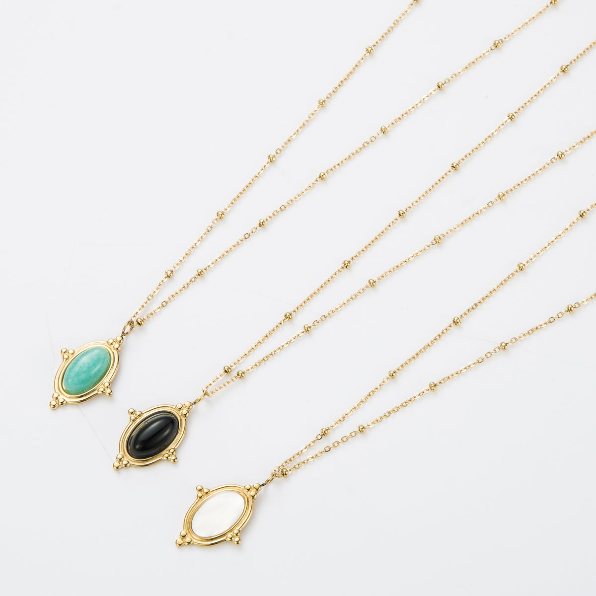 Kirurginteräskaulakoru, FRENCH RIVIERA|Simple Oval Gold Necklace