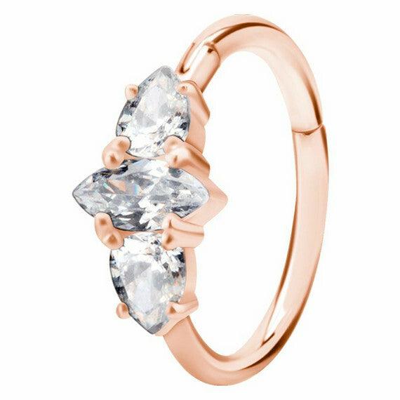 PREMIUM COLLECTION | Decorative rose gold conch & daith clicker