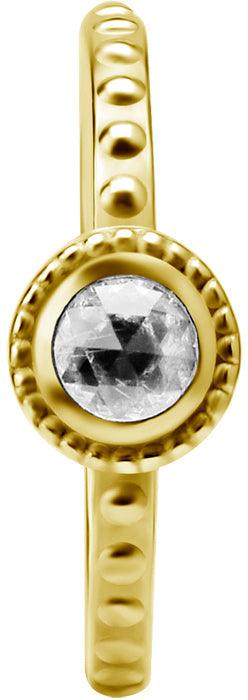 PREMIUM COLLECTION|Round stone gold conch & daith clicker