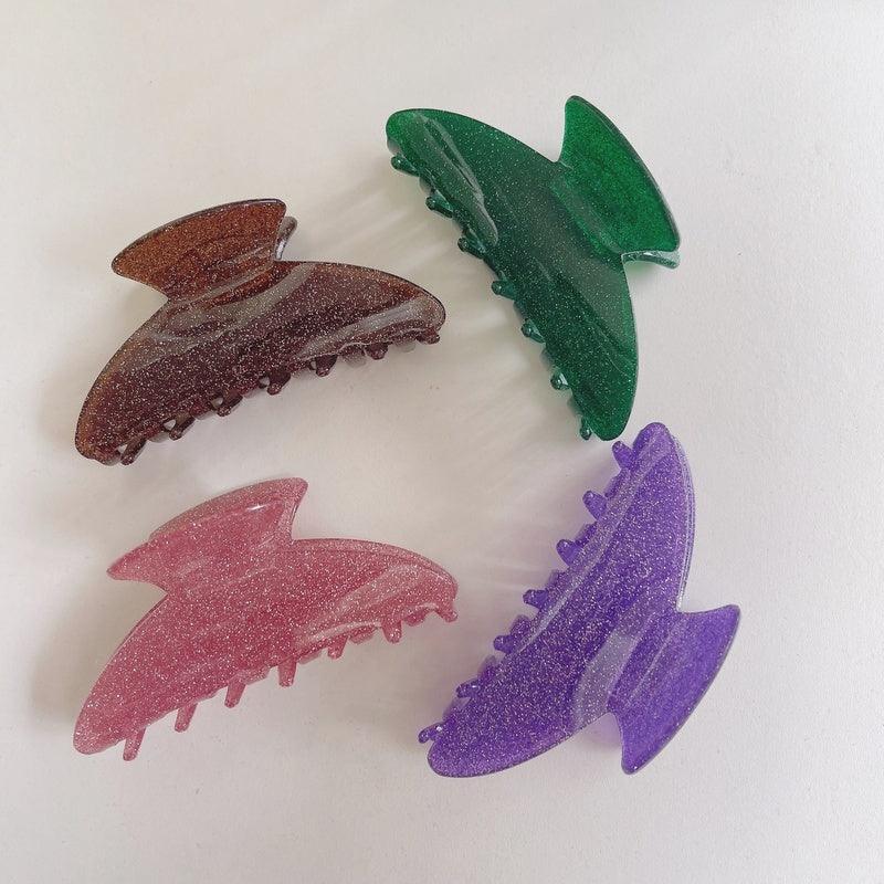 Hiussolki|SUGAR SUGAR, Glitter Clip -musta glitter hainhammas