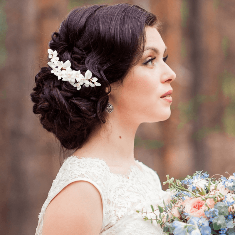 Hair accessory, ATHENA BRIDAL|Allure Comb -silver flower hair comb