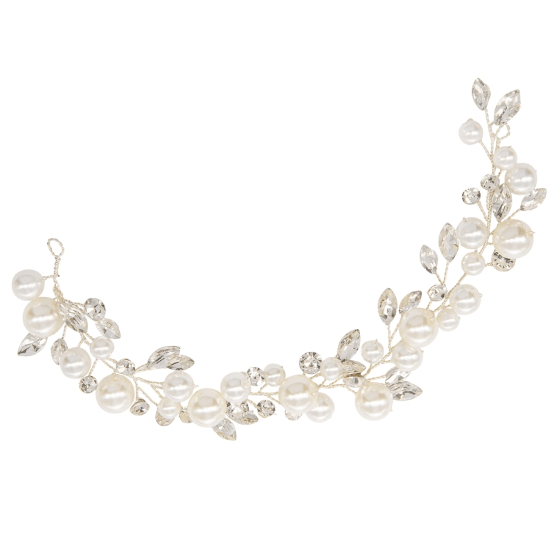 Hiuskoru, ATHENA BRIDAL | Ruby Pearl Vine -hopeinen helmihiuskoriste