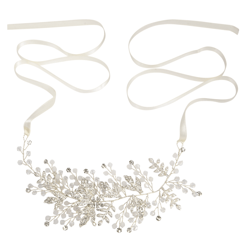 Hair ornament, ATHENA BRIDAL|Divine Crystal Vine silver-colored hair ornament
