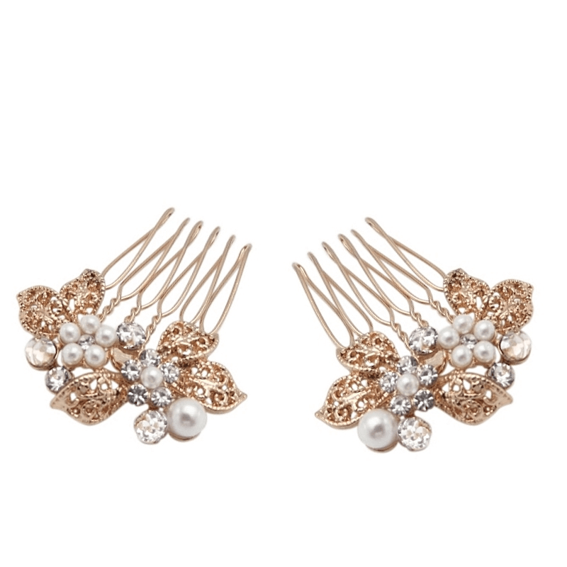 Hiuskoru, ATHENA BRIDAL|Mini Rosegold Comb -helmihiuskoriste