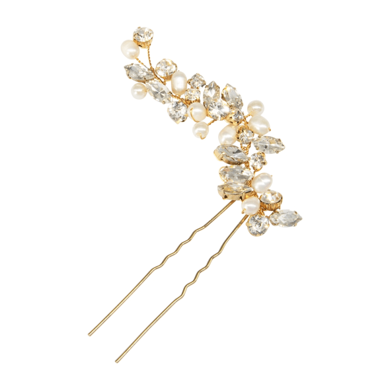 Hair ornament, ATHENA BRIDAL | Vivian Pearl Pin -gold pearl hair ornament