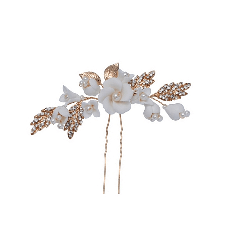 Hiuskoru, ATHENA BRIDAL|Virginia Pearl Pin -kultainen helmihiuskoriste