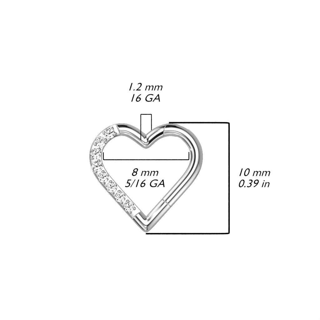 Lävistysrengas, Titanium Gold Heart CZ -sydän titaaniclicker