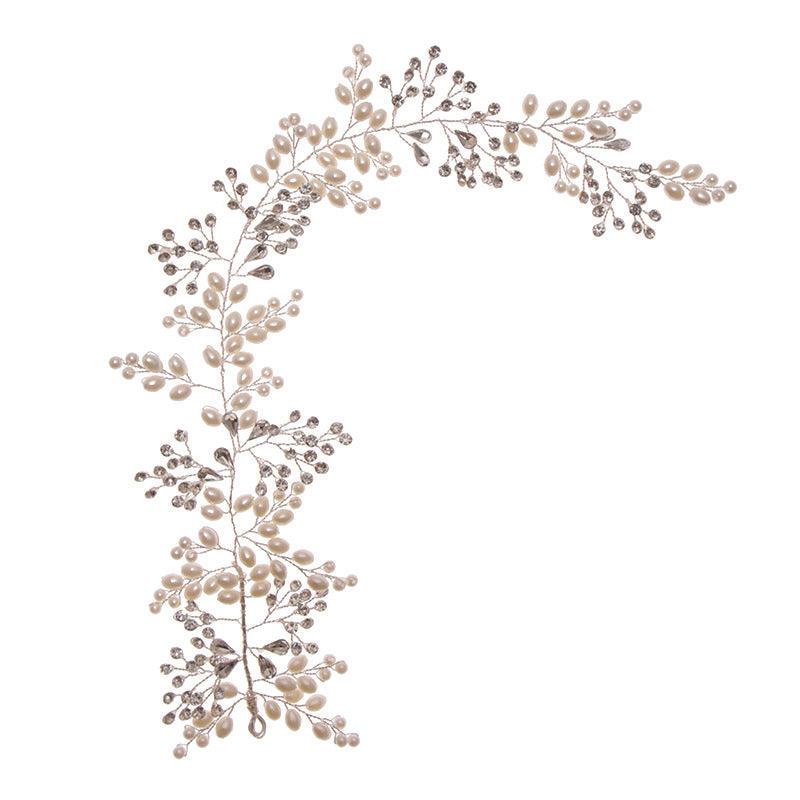 Hair ornament|ROMANCE, Livia -silver-colored hair garland with pearls
