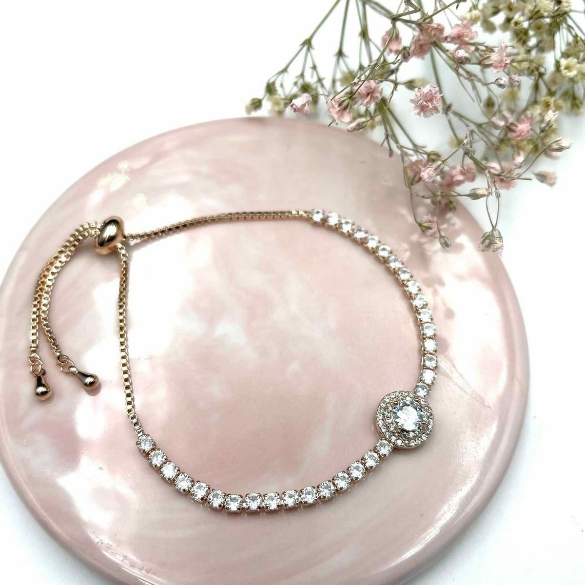 Rannekoru, FRENCH RIVIERA|Beautiful Bracelet -strassirannekoru (ruusukulta)