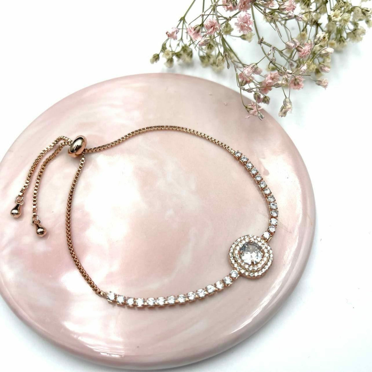 Bracelet, FRENCH RIVIERA|Glamour Bracelet - rhinestone bracelet (rose gold)