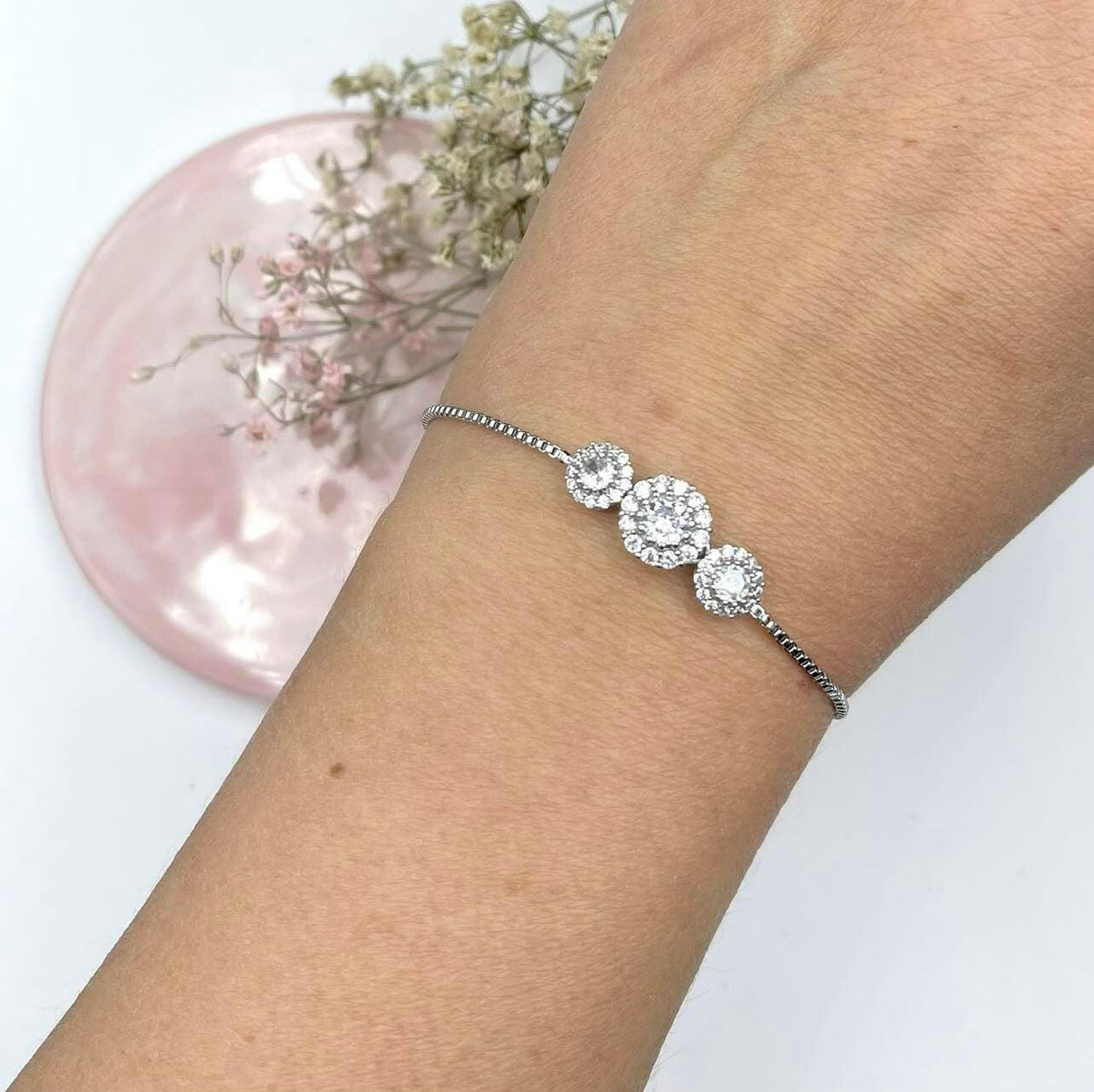 Rannekoru, FRENCH RIVIERA|Aurora Bracelet -strassirannekoru (ruusukulta)