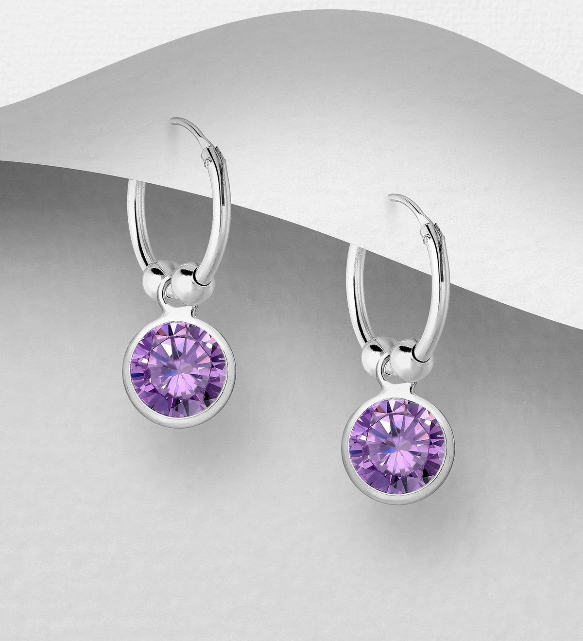 PREMIUM COLLECTION|Sara -2 in 1 hopearenkaat violetilla kivellä