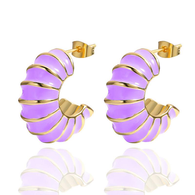 FRENCH RIVIERA|Elle surgical steel rings with purple effects