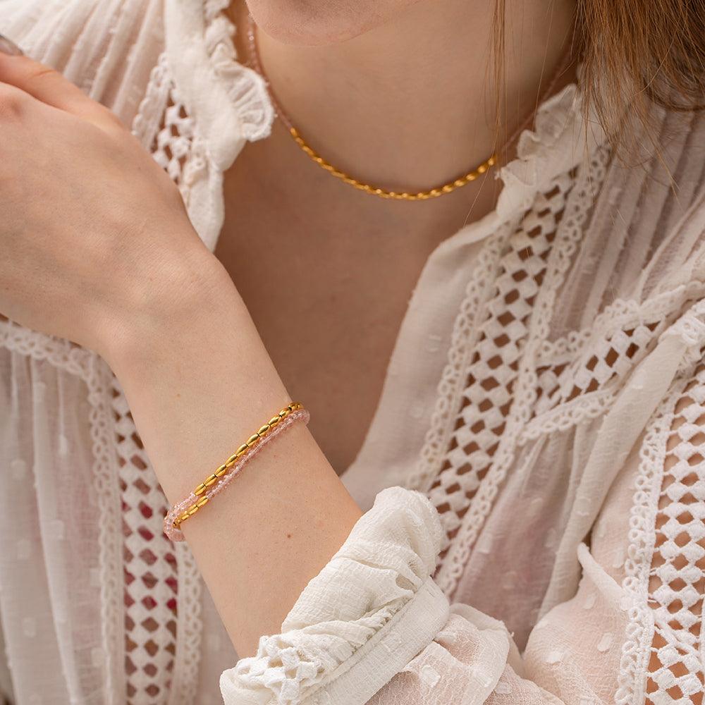 FRENCH RIVIERA | Rosanna pink necklace made of surgical steel