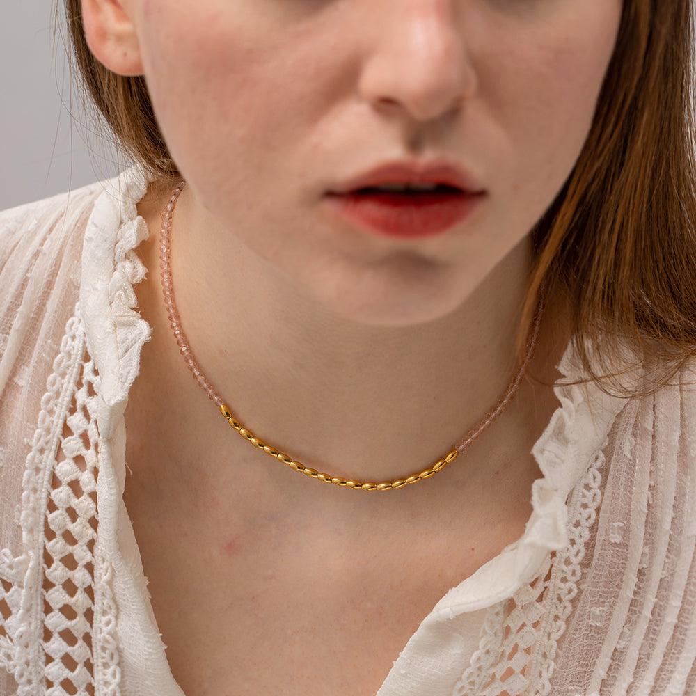FRENCH RIVIERA | Rosanna pink necklace made of surgical steel