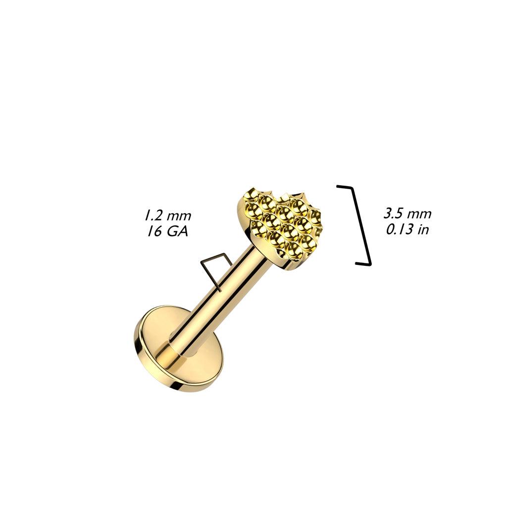 Rustokoru/traguskoru, Diamond Cut Heart -titaaninen labret