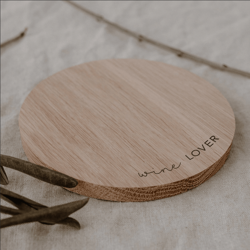 Wine Lover Coaster -puinen lasinalunen
