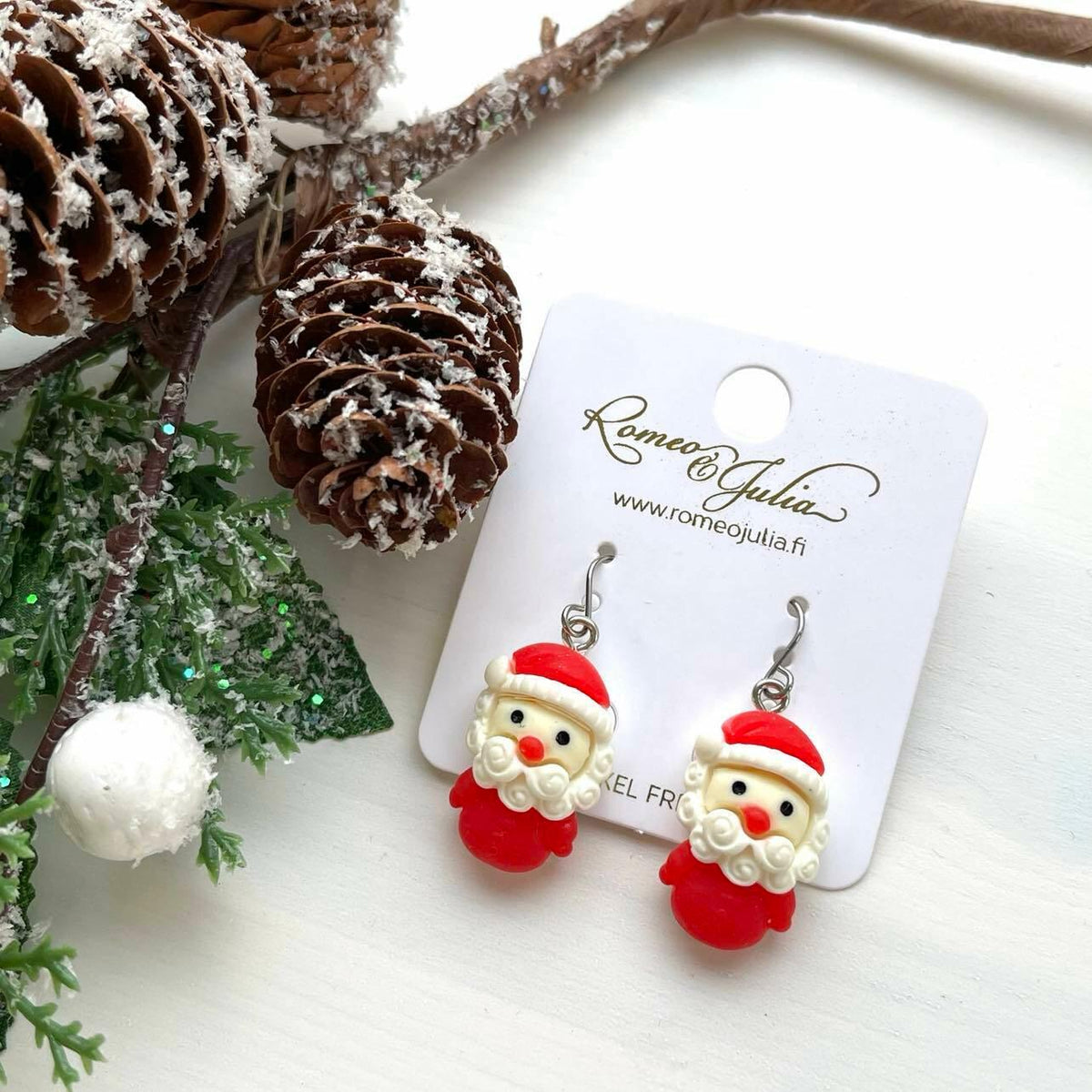 Christmas earrings, Little Santa - cute Santa Claus earrings