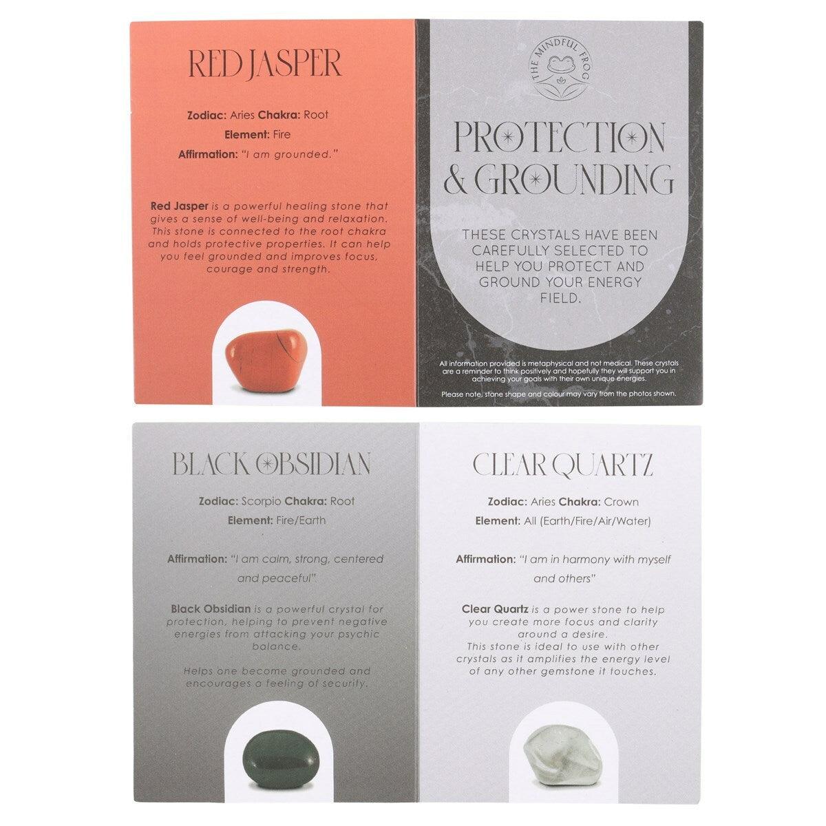 Protection & Grounding Healing Crystal Set -suojaavat kivet setti