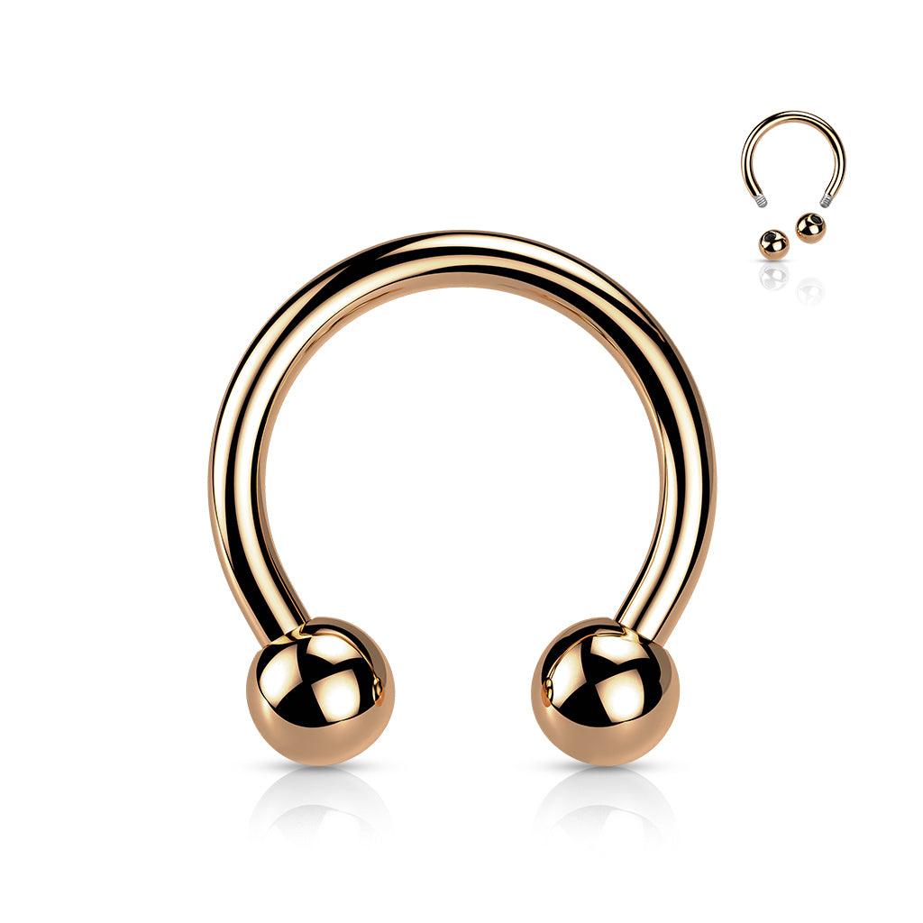 Horseshoe 1.2mm, Titanium Rosegold Horseshoe