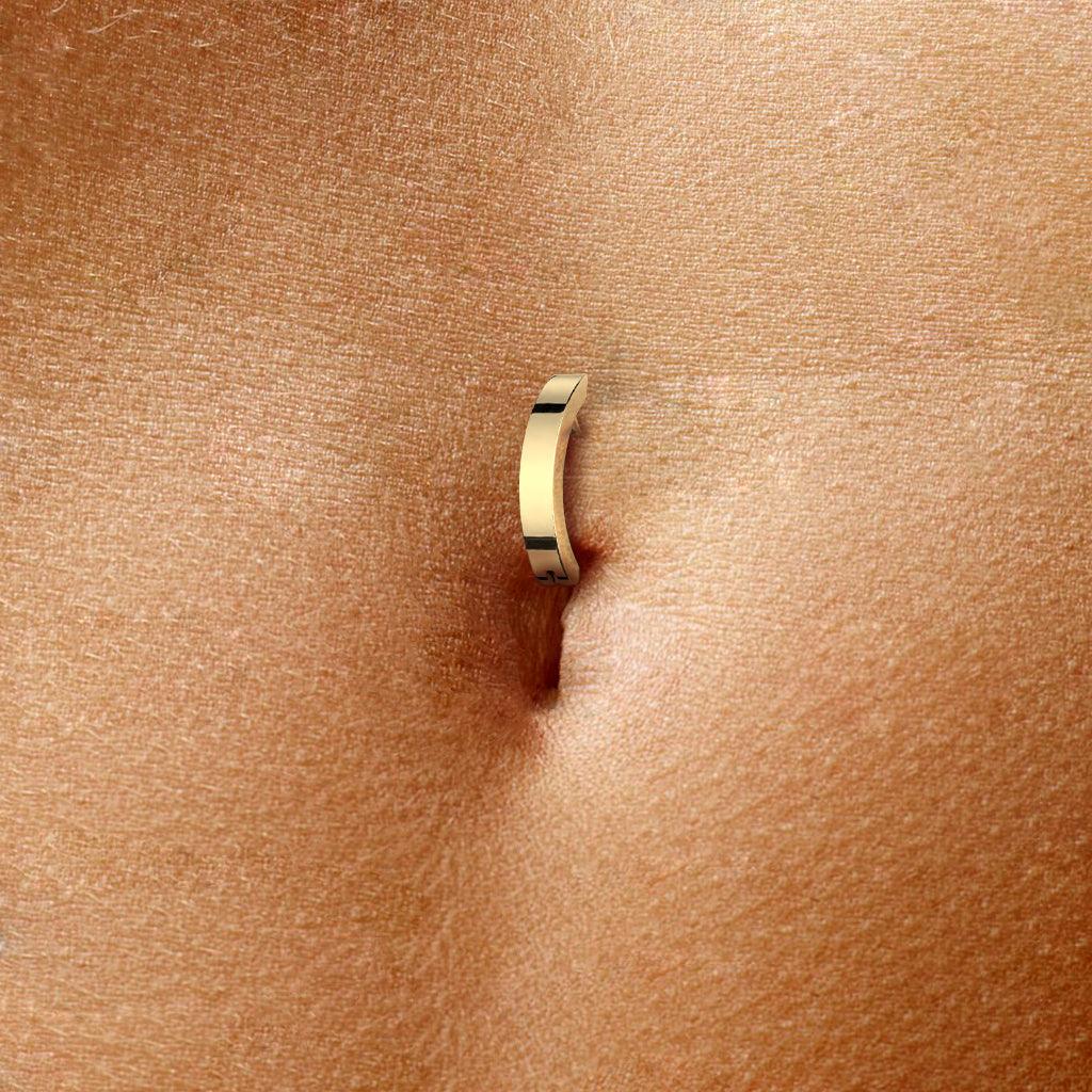 Navel jewelry, Hinged Belly Button Hoop in Rosegold titanium navel ring