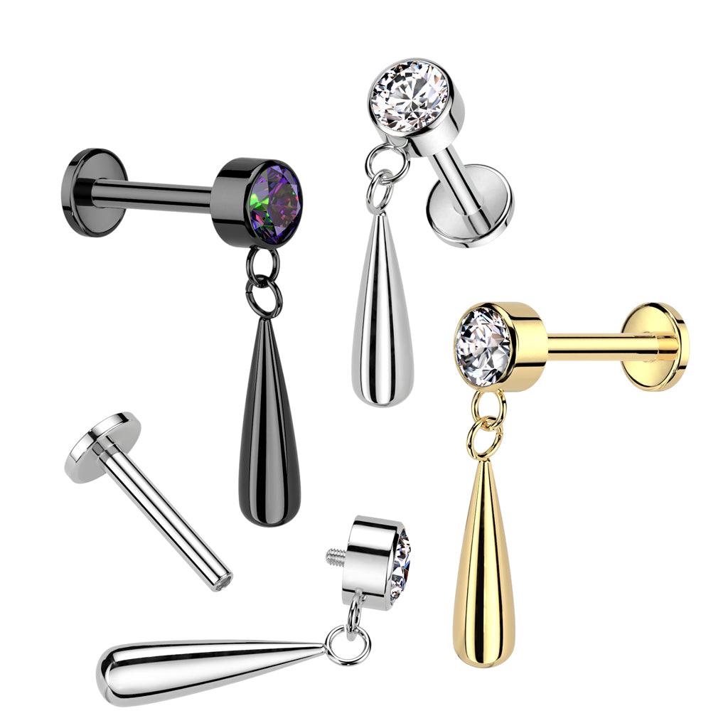 Titaani rustokoru/traguskoru, Teardrop Dangle in Gold