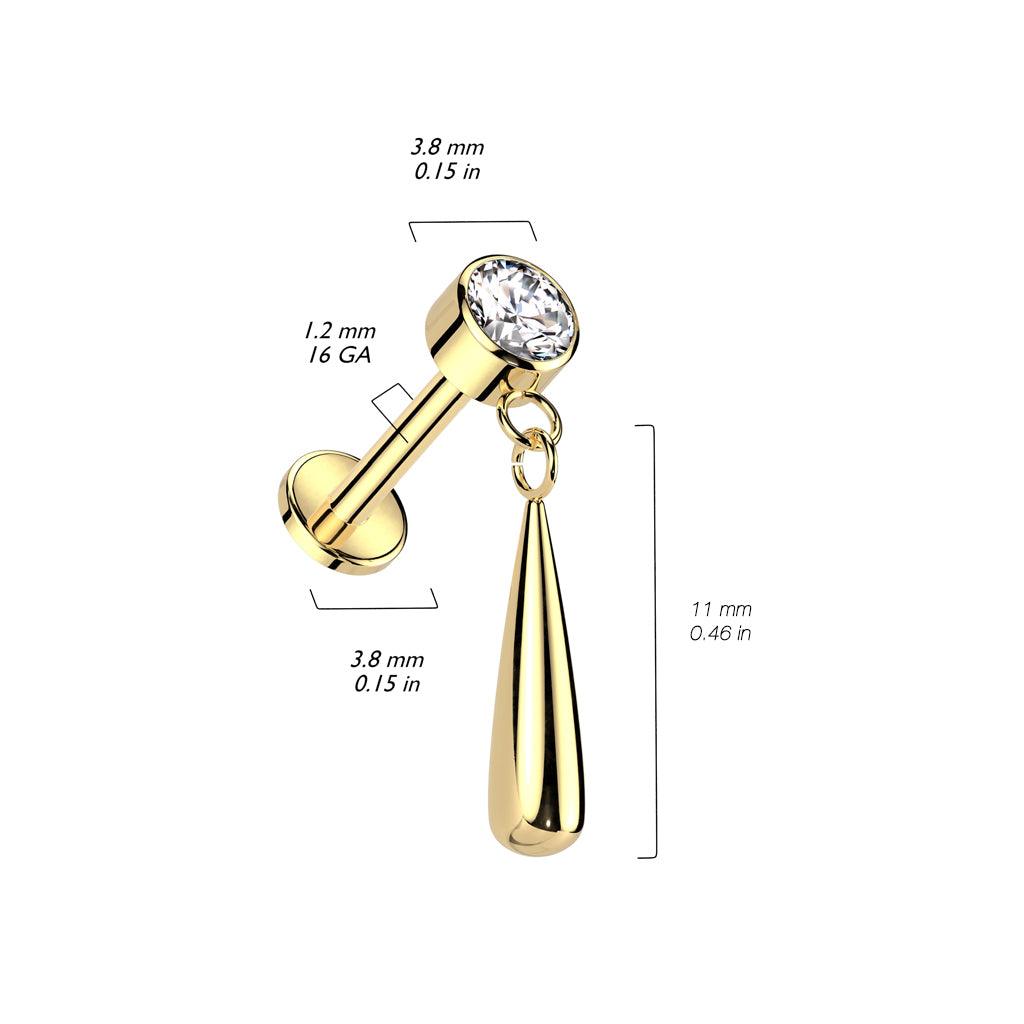 Titaani rustokoru/traguskoru, Teardrop Dangle in Silver