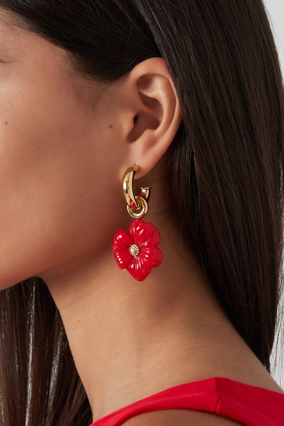 FRENCH RIVIERA | Red Bloom – kukkakorvakorut
